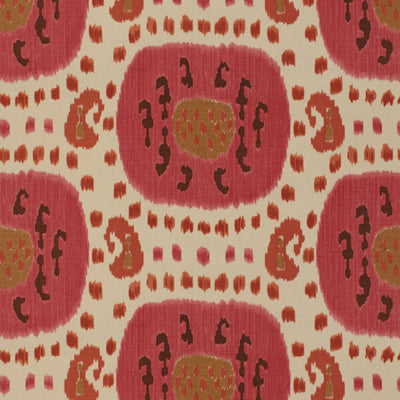 BRUNSCHWIG & FILS BR-71110.119.0 SAMARKAND COTTON AND LINEN PRINT DUSTY ROSE/RUST Fabric - Eade's Wallpaper