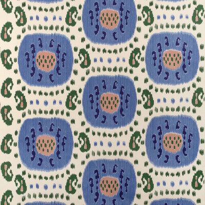 BRUNSCHWIG & FILS BR-71110.221.0 SAMARKAND COTTON AND LINEN PRINT CANTON BLUE/GREEN Fabric - Eade's Wallpaper
