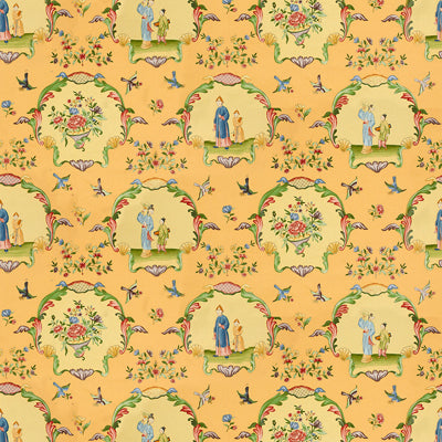 BRUNSCHWIG & FILS BR-71613.02.0 ECOLE CHINOISE JAUNE Fabric - Eade's Wallpaper