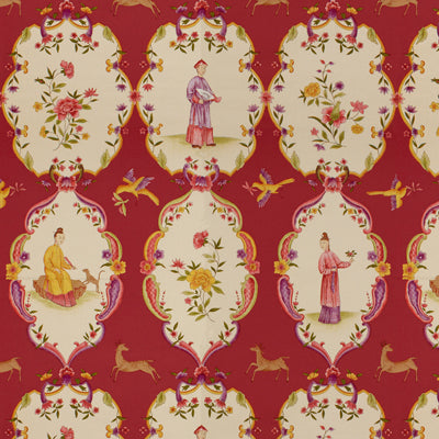 BRUNSCHWIG & FILS BR-71615.175.0 GEISHA LACQUER RED/PURPLE Fabric - Eade's Wallpaper