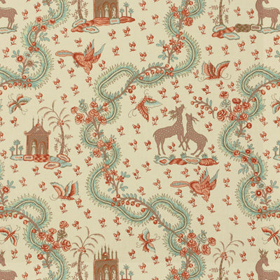 BRUNSCHWIG & FILS BR-71621.02.0 PONDICHERY TURQUOISE Fabric - Eade's Wallpaper