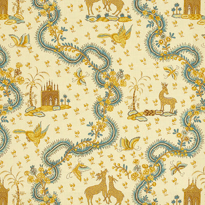 BRUNSCHWIG & FILS BR-71621.03.0 PONDICHERY AMBRE Fabric - Eade's Wallpaper