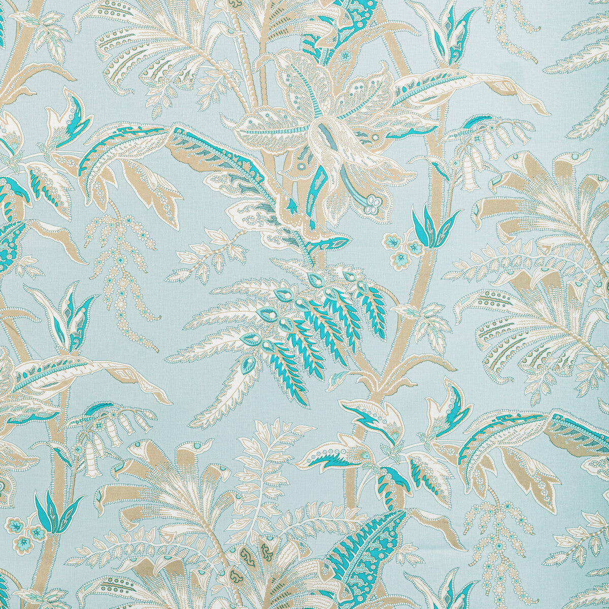 BRUNSCHWIG & FILS BR-79121.1135.0 SEYCHELLES COTTON PRINT DOVE Fabric - Eade's Wallpaper