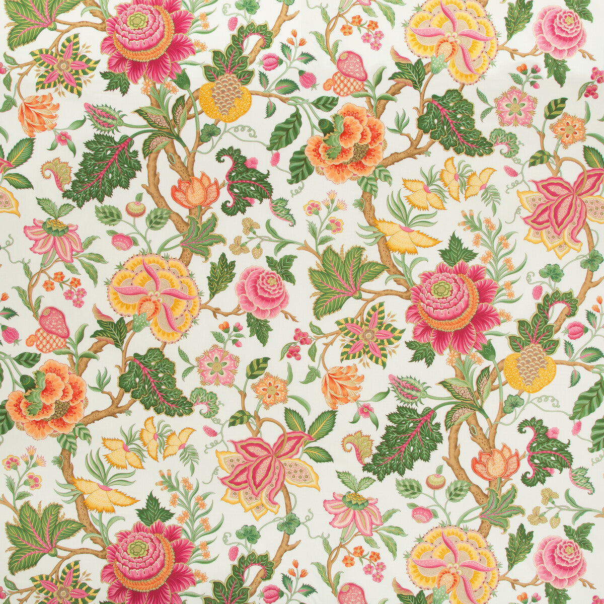 BRUNSCHWIG & FILS BR-79329.127.0 NIZAM COTTON PRINT JEWEL Fabric - Eade's Wallpaper