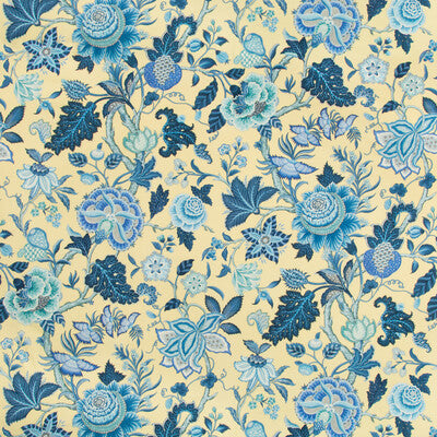 BRUNSCHWIG & FILS BR-79329.40.0 NIZAM COTTON PRINT CANARY Fabric - Eade's Wallpaper
