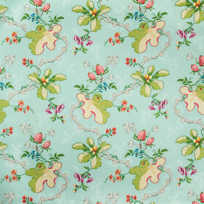 BRUNSCHWIG & FILS BR-79355.137.0 FABRIANO COTTON AND LINEN PRINT AQUA Fabric - Eade's Wallpaper