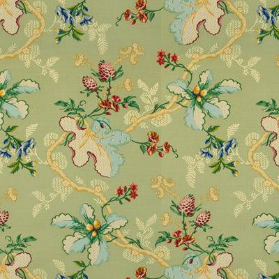BRUNSCHWIG & FILS BR-79355.464.0 FABRIANO COTTON AND LINEN PRINT JADE Fabric - Eade's Wallpaper