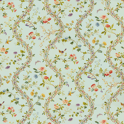 BRUNSCHWIG & FILS BR-79681.205.0 SILK ROAD COTTON PRINT OPAL Fabric - Eade's Wallpaper