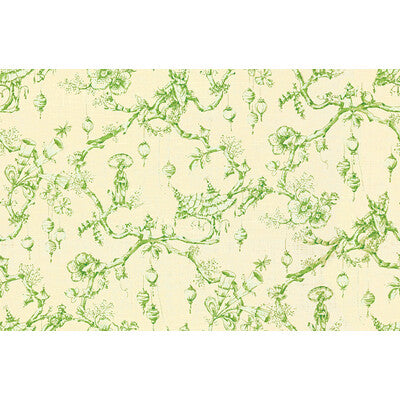 BRUNSCHWIG & FILS BR-79704.3.0 FESTIVAL OF LANTERNS LINEN PRINT GREEN Fabric - Eade's Wallpaper