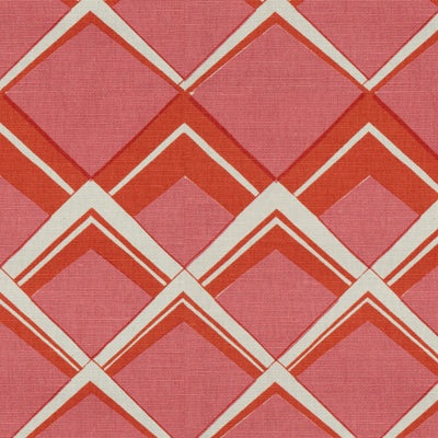 BRUNSCHWIG & FILS BR-79774.641.0 PALLADIUM LINEN AND ORANGE PINK Fabric - Eade's Wallpaper