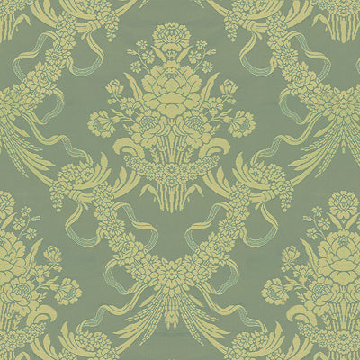BRUNSCHWIG & FILS BR-81036.H.0 CHARLIEU LAMPAS BLEU/IVOIRE Fabric - Eade's Wallpaper