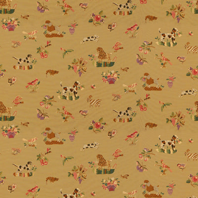 BRUNSCHWIG & FILS BR-89477.075.0 ANIMALITOS WOVEN TAPESTRY CAMEL Fabric - Eade's Wallpaper