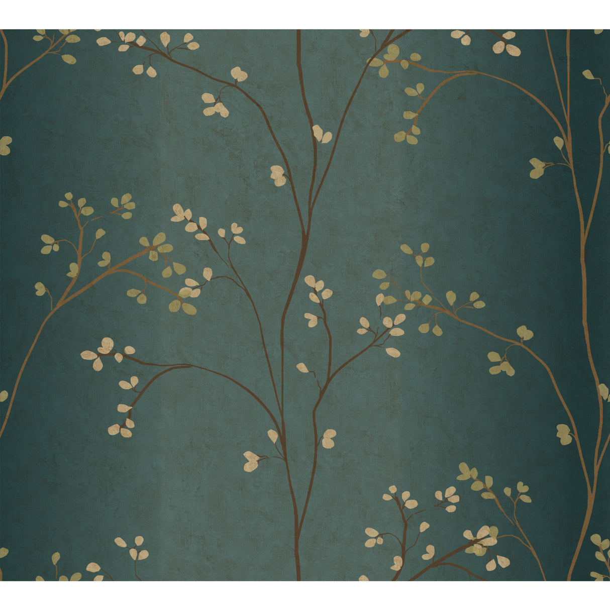 York BR6224 Vertical Blossoms Teal Metallic Wallpaper