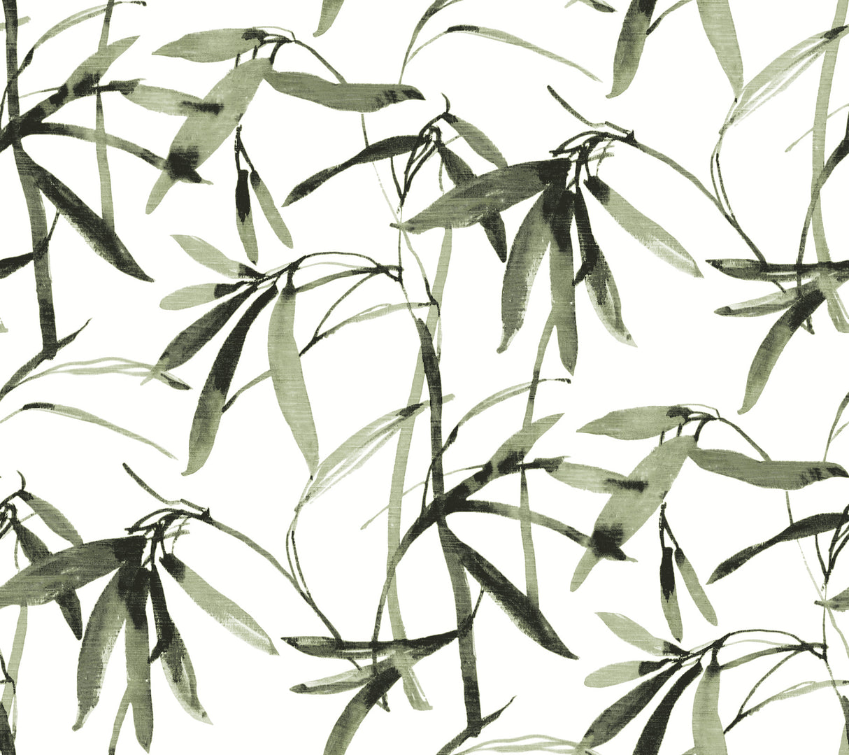 York BW3842 Bamboo Ink Green & Black Wallpaper