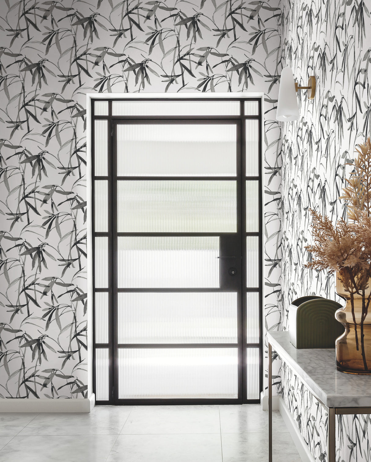 York BW3843 Bamboo Ink Black & White Wallpaper