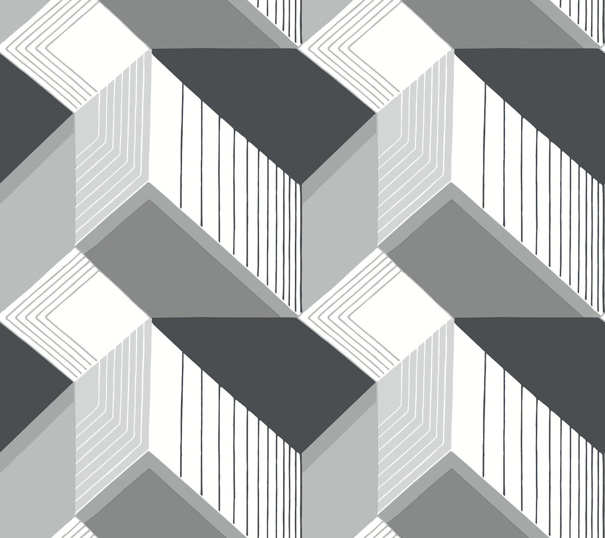 York BW3882 Graphic Geo Black & White Wallpaper