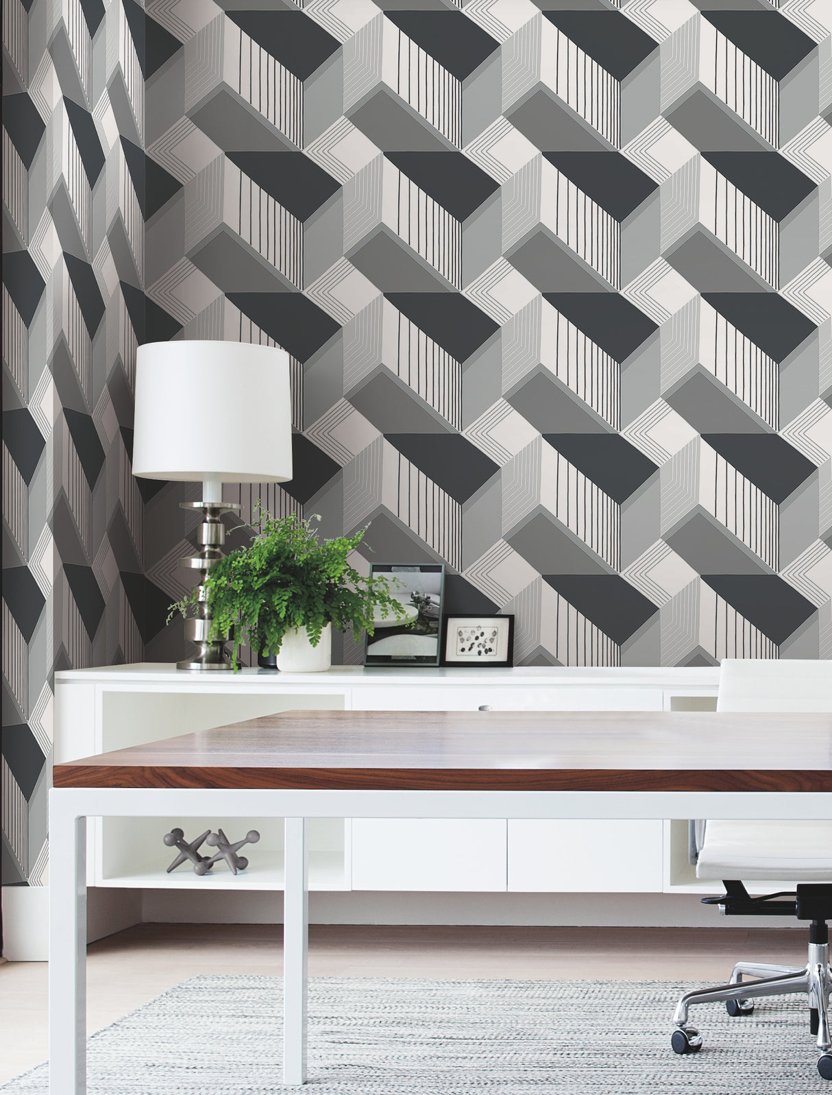 York BW3882 Graphic Geo Black & White Wallpaper
