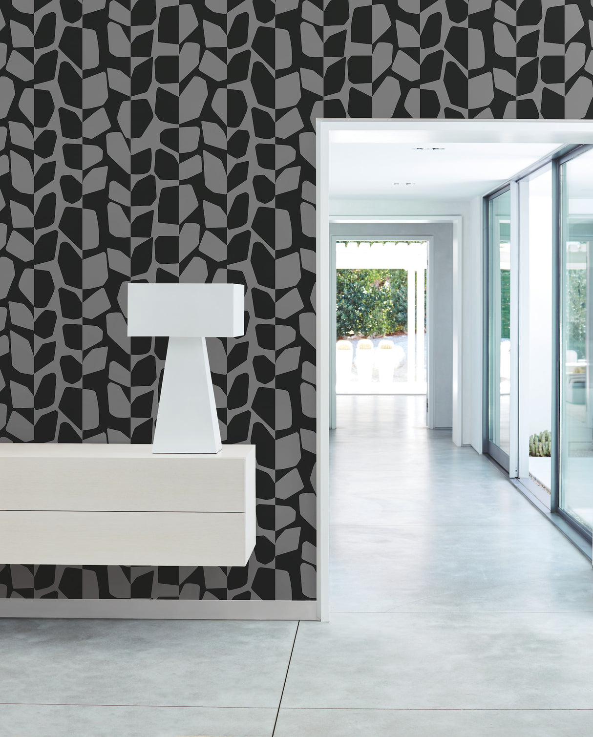 York BW3894 Primitive Vines Black Metallic Wallpaper
