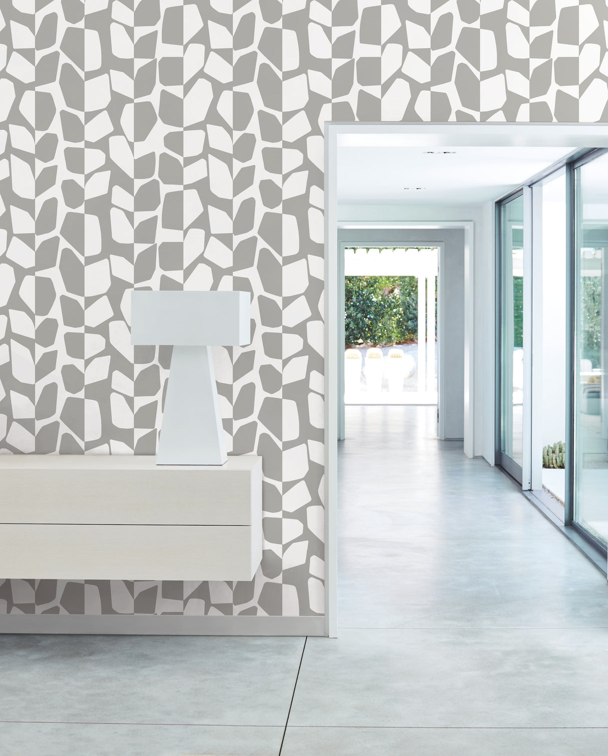 York BW3895 Primitive Vines Silver Metallic Wallpaper
