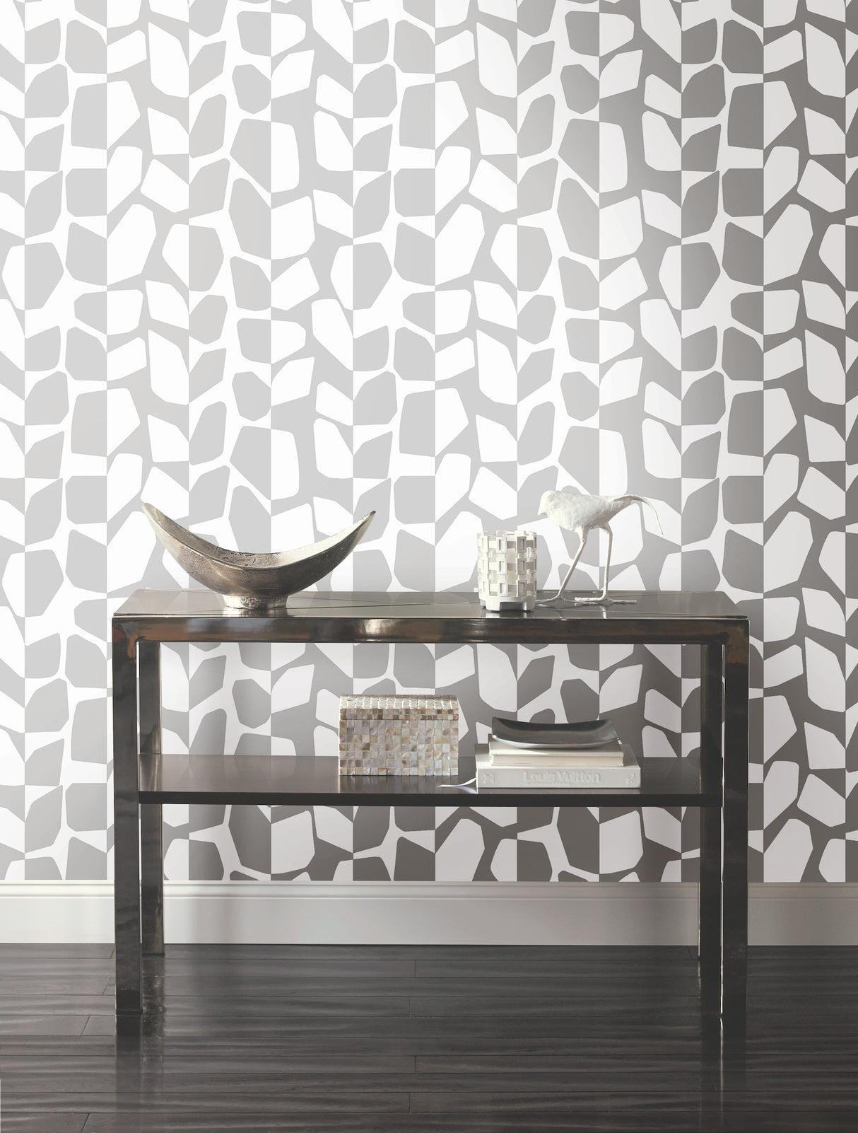 York BW3895 Primitive Vines Silver Metallic Wallpaper