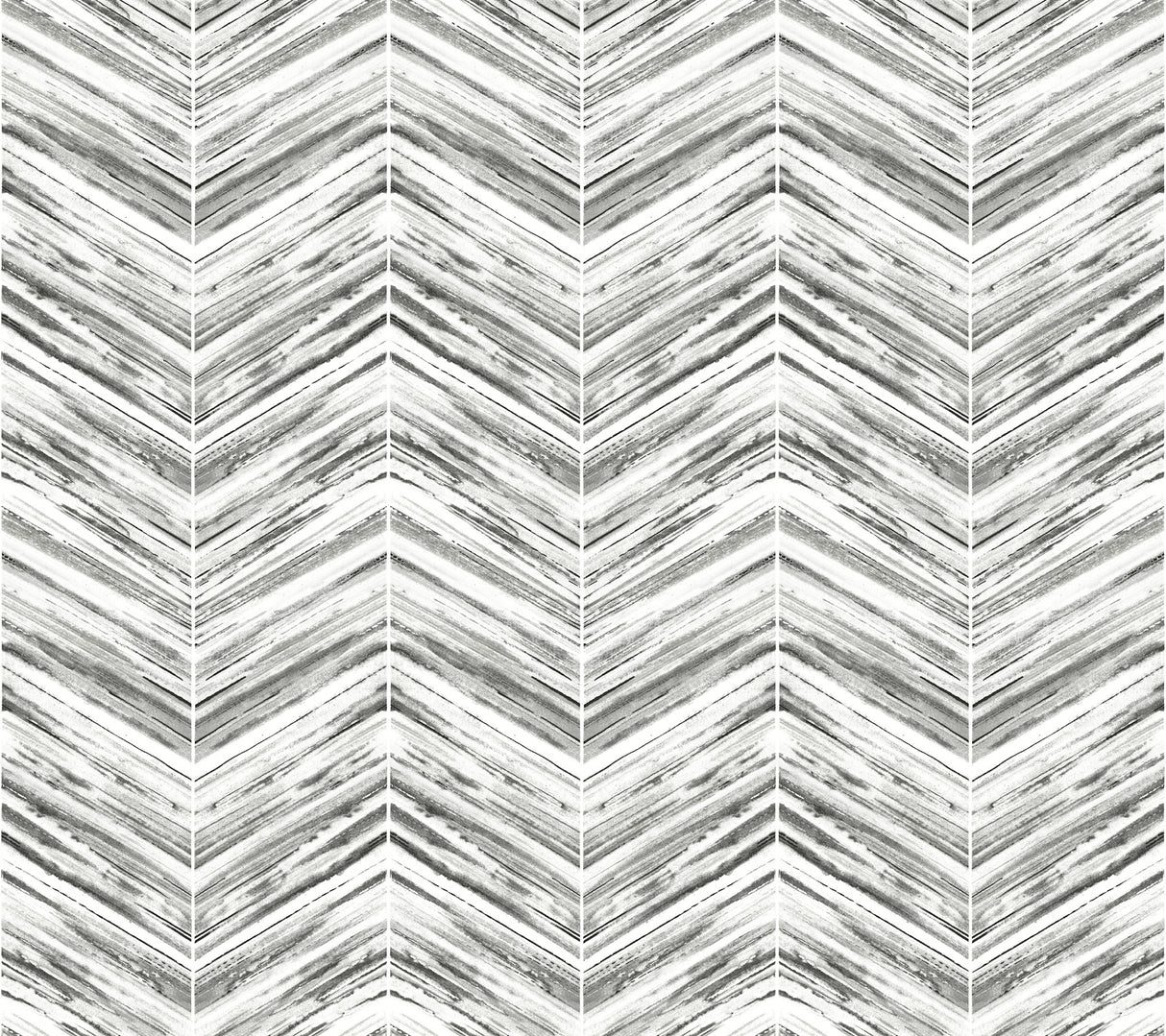 York BW3911 Petite Watercolor Chevron Black & White Wallpaper