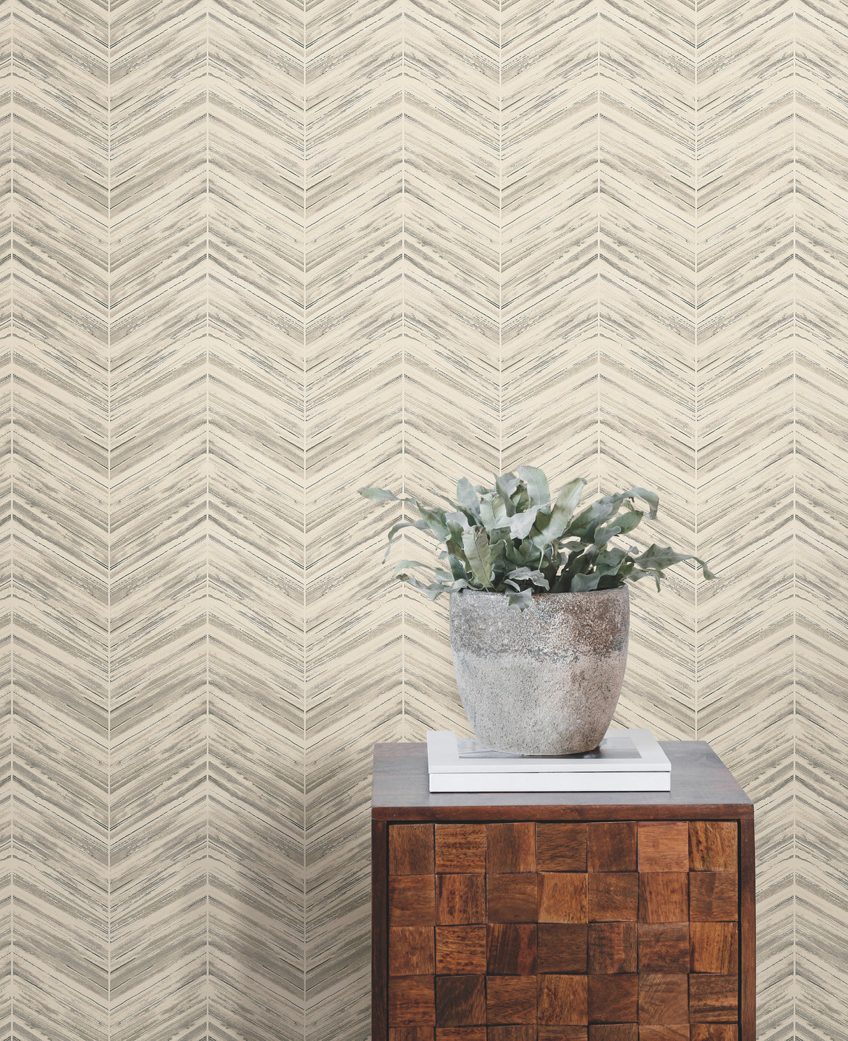 York BW3912 Petite Watercolor Chevron Cream Wallpaper
