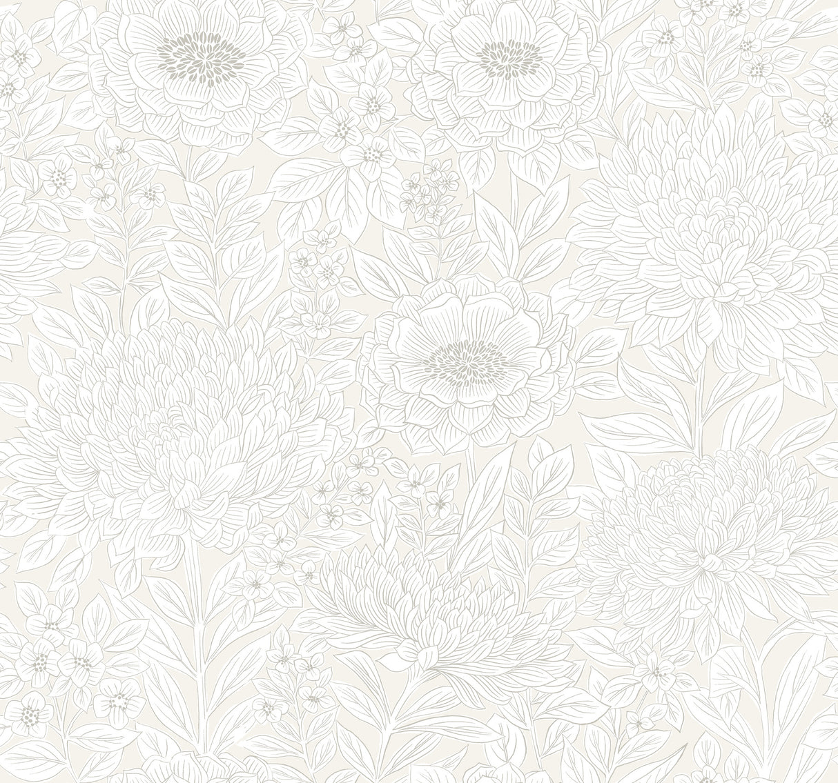 York BW3921 Wood Block Blooms Cream Wallpaper