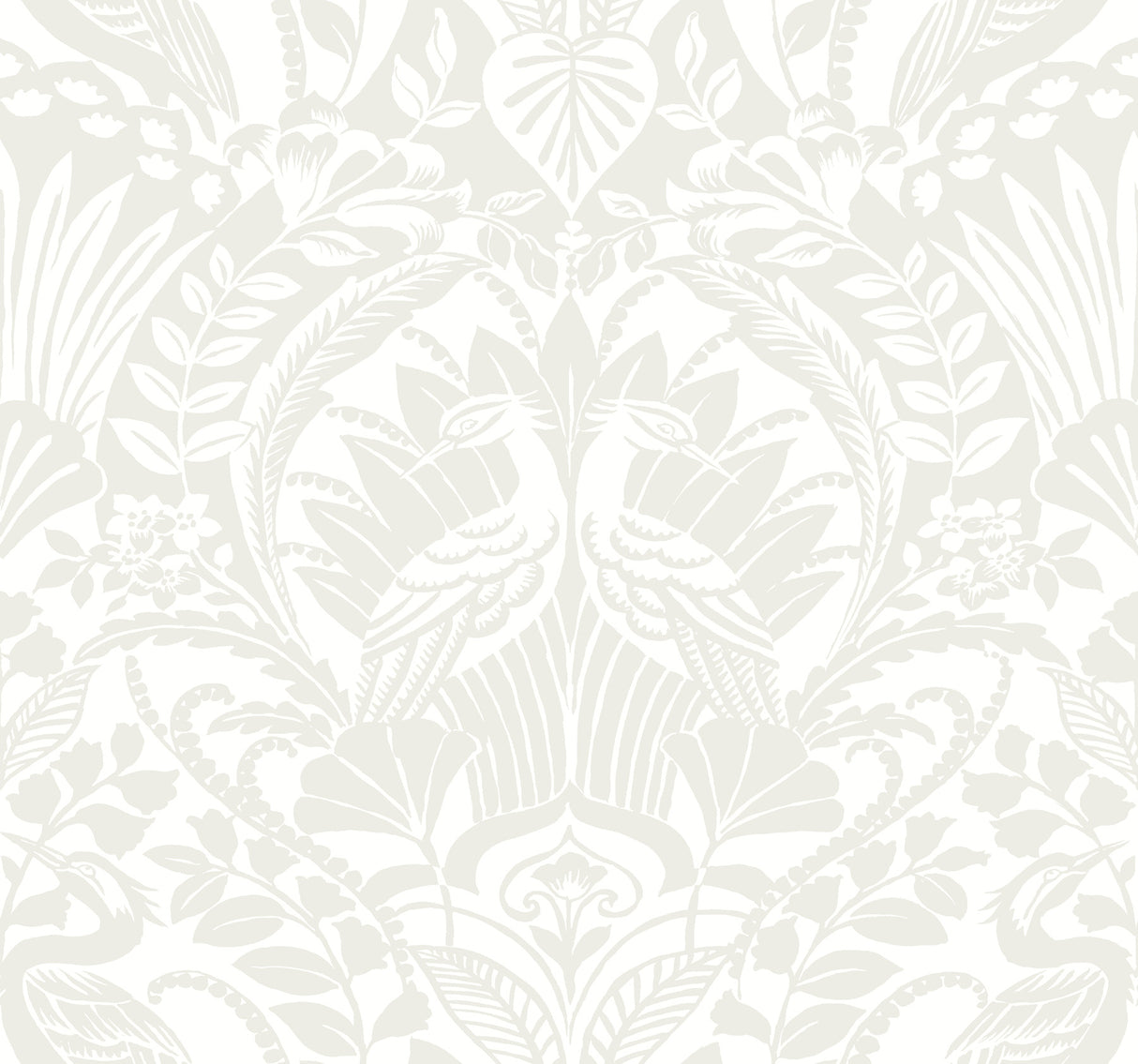 York BW3932 Egret Damask White & Cream Wallpaper