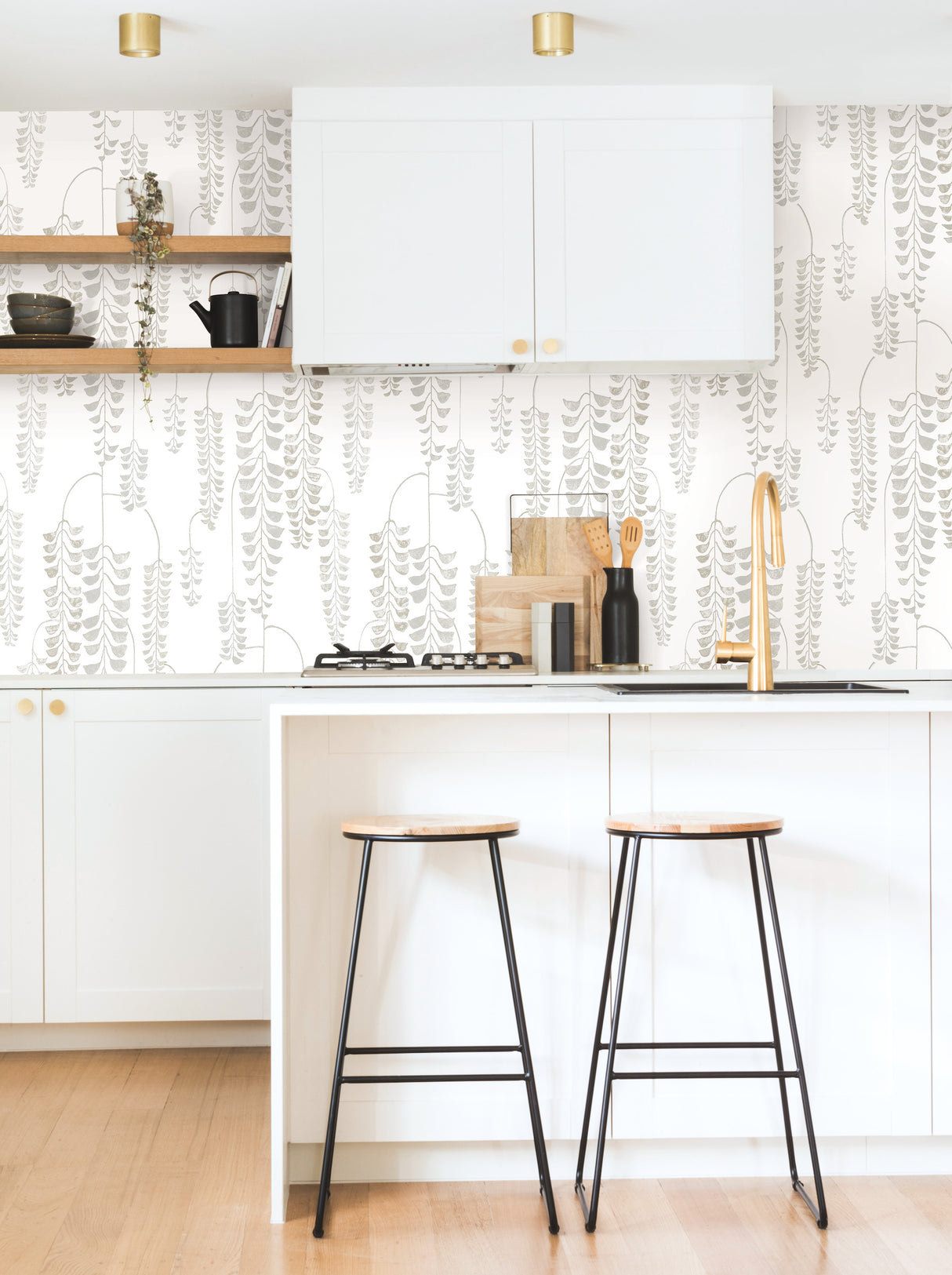 York BW3942 Deco Wisteria White & Cream Wallpaper