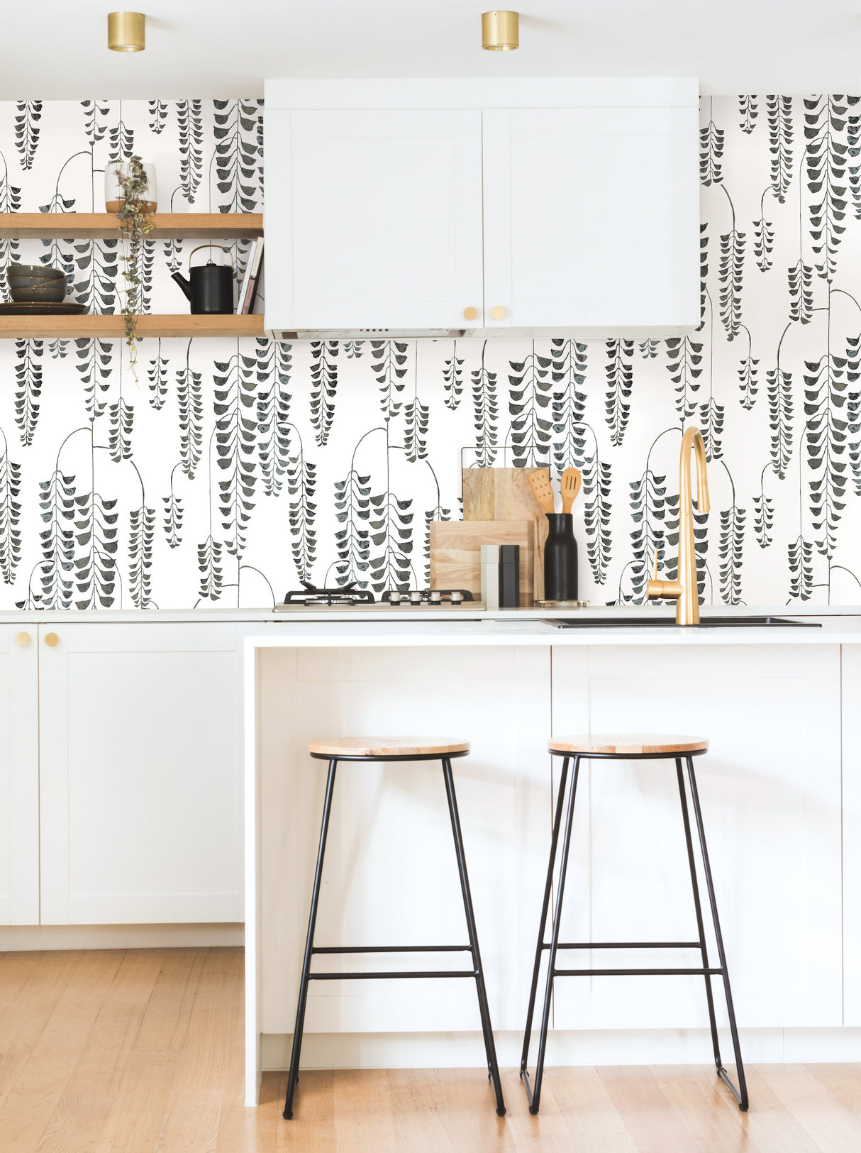 York BW3943 Deco Wisteria Black Metallic Wallpaper