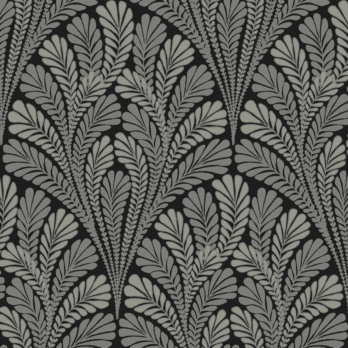 York BW3951 Shell Damask Black Wallpaper