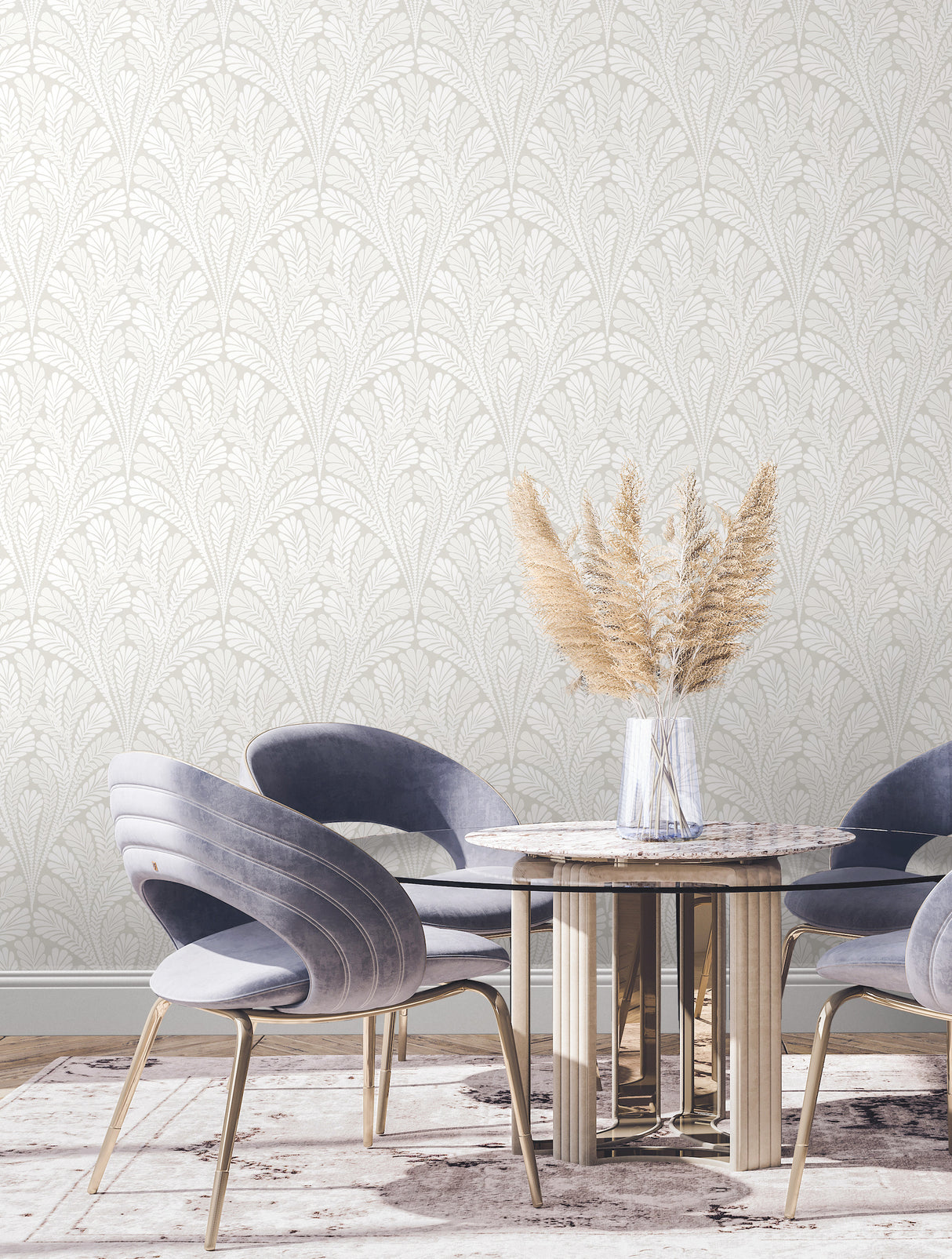 York BW3952 Shell Damask Neutral & Pearl Wallpaper