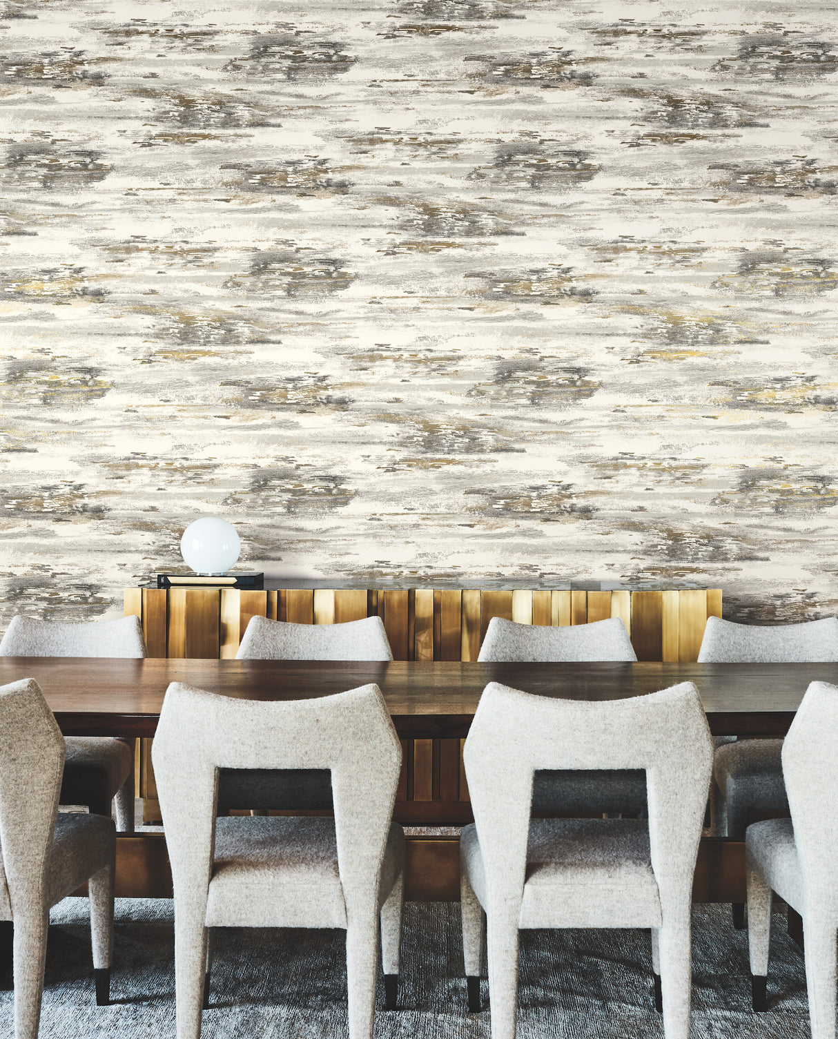York BW3961 Birch Bark Texture Black & Gold Wallpaper
