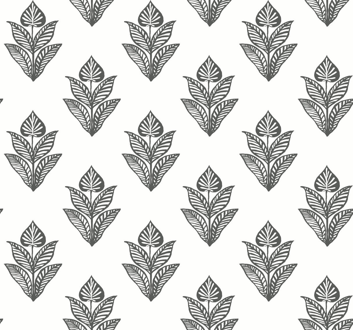 York BW3977 Lotus Motif Black & White Wallpaper