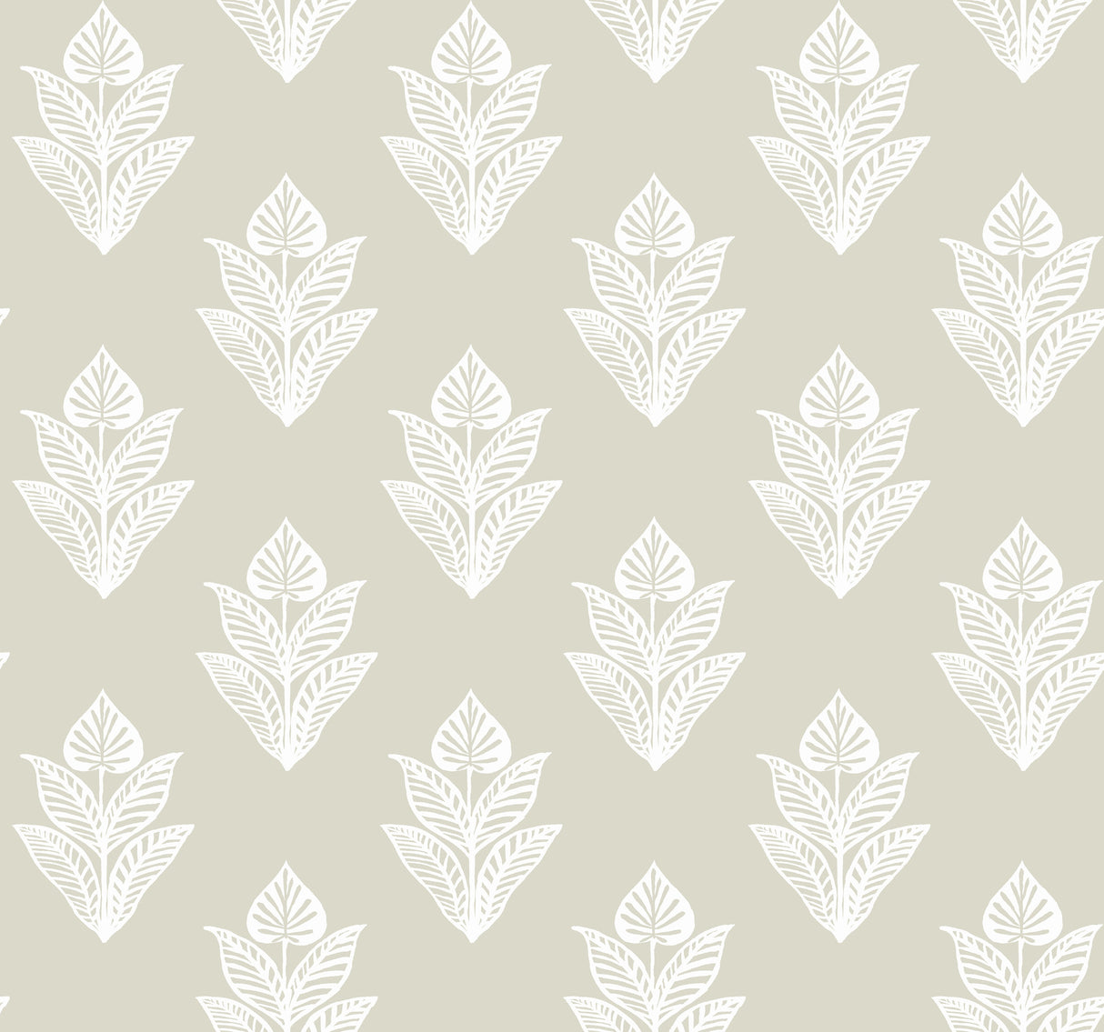 York BW3978 Lotus Motif Cream & White Wallpaper