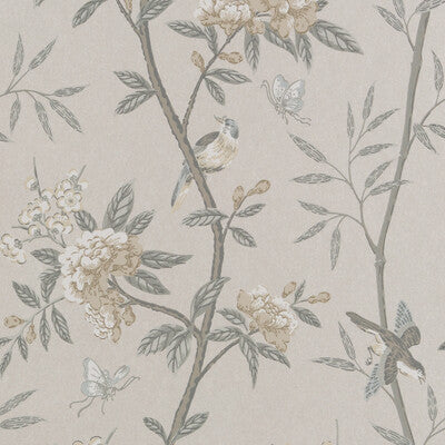 G P & J BAKER BW45066.1.0 PEONY & BLOSSOM DOVE/SILVER Wallpaper - Eade's Wallpaper