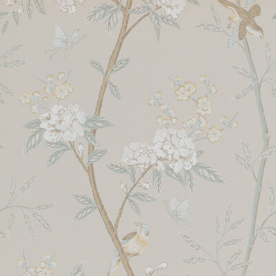G P & J BAKER BW45066.3.0 PEONY & BLOSSOM SOFT AQUA Wallpaper - Eade's Wallpaper