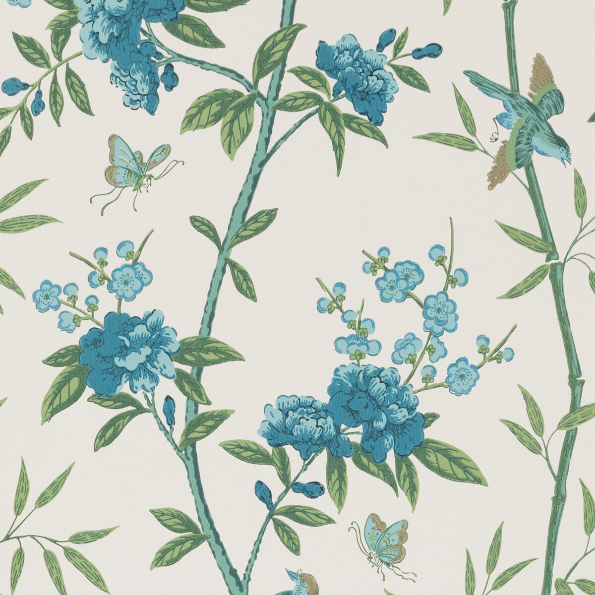 G P & J BAKER BW45066.5.0 PEONY & BLOSSOM INDIGO/TEAL Wallpaper - Eade's Wallpaper