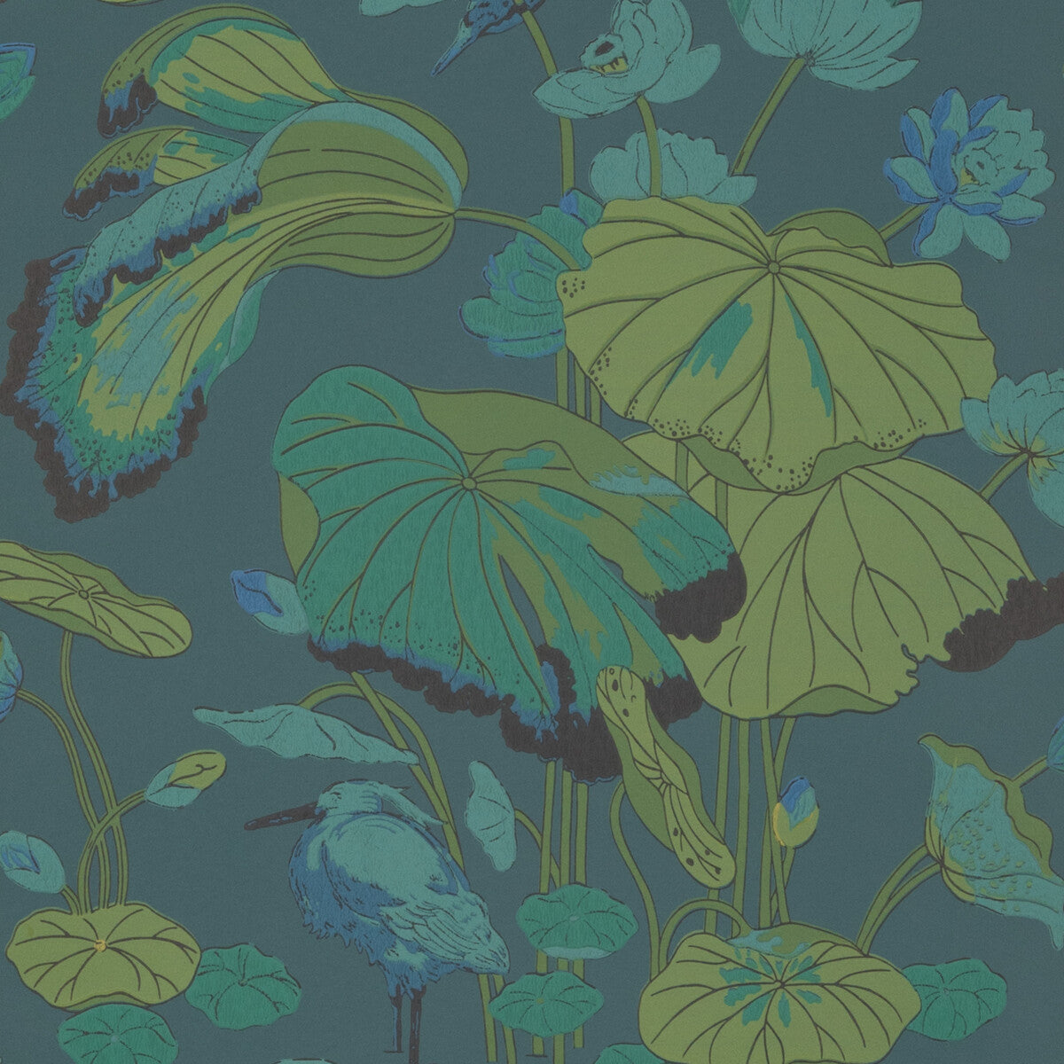 G P & J BAKER BW45083.2.0 NYMPHEUS TEAL Wallpaper - Eade's Wallpaper
