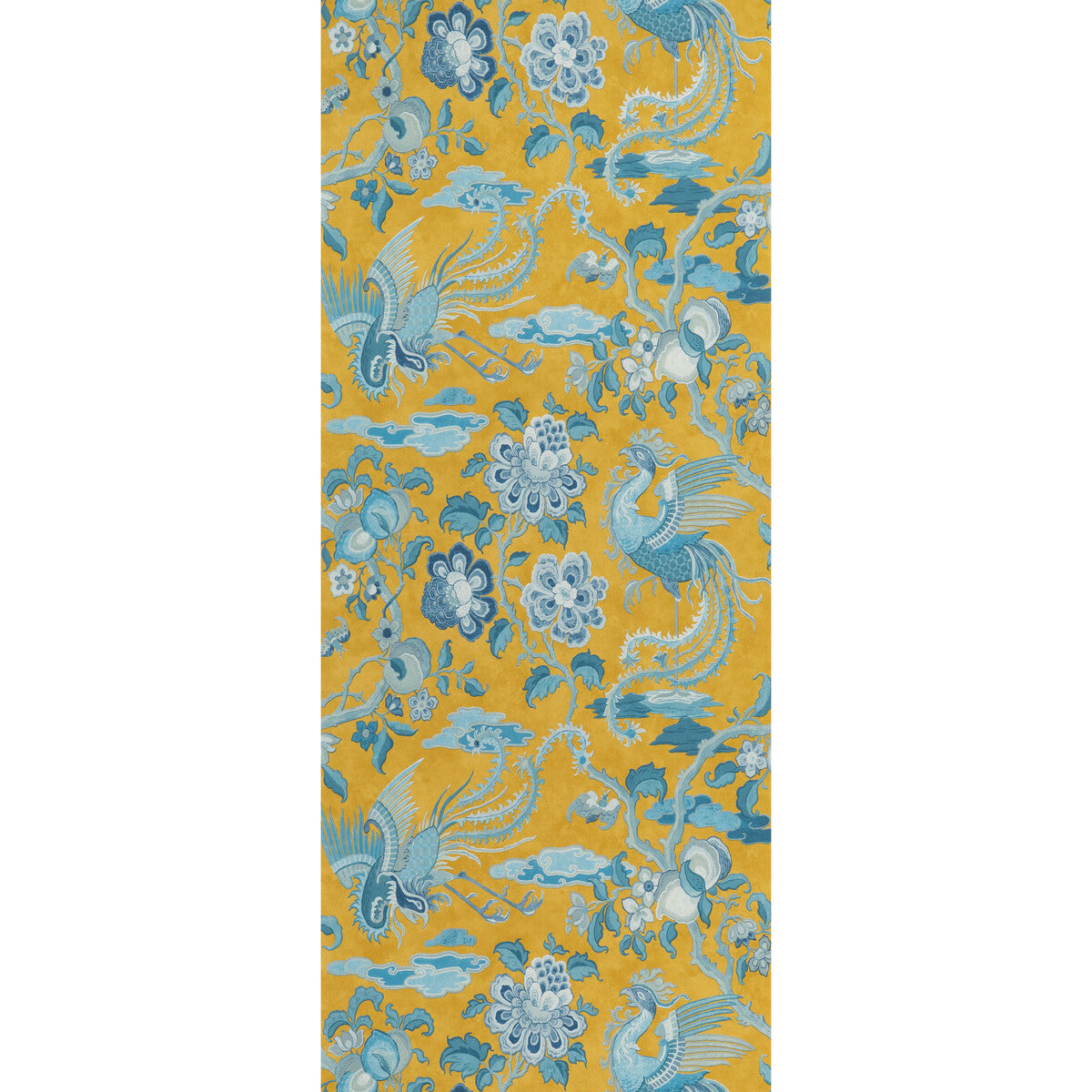 G P & J BAKER BW45087.4.0 CHIFU OCHRE/BLUE Wallpaper - Eade's Wallpaper