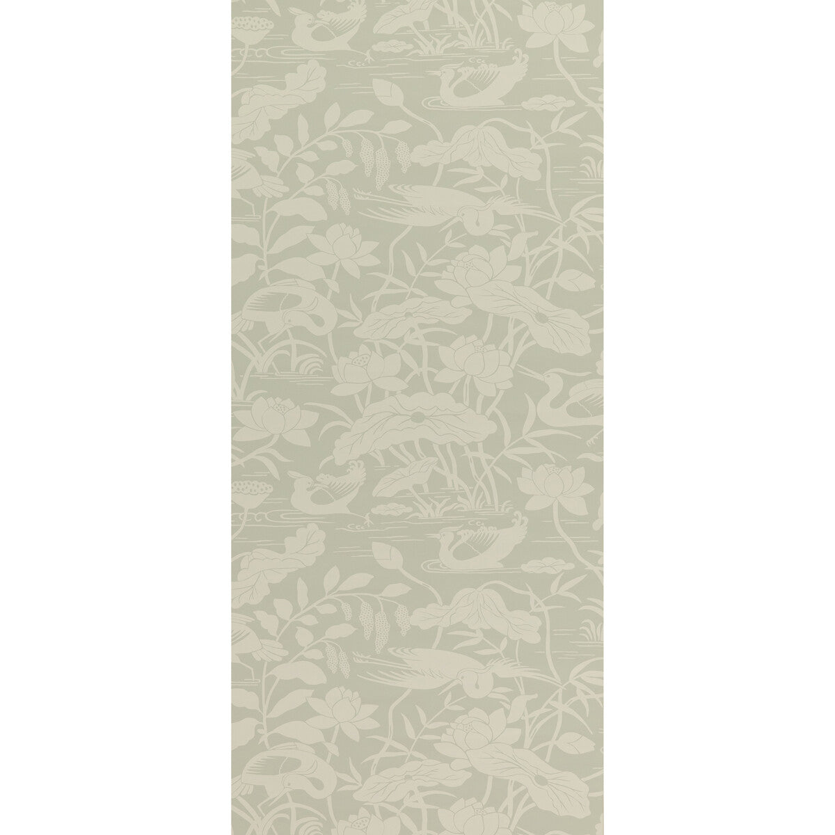 G P & J BAKER BW45089.3.0 HERON & LOTUS FLOWER AQUA Wallpaper - Eade's Wallpaper