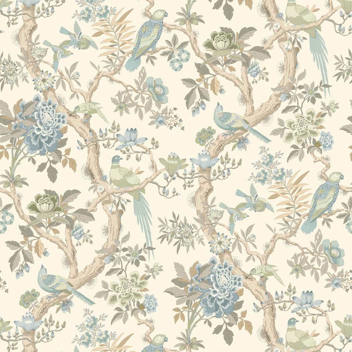 G P & J BAKER BW45094.4.0 ELTHAM AQUA Wallpaper - Eade's Wallpaper