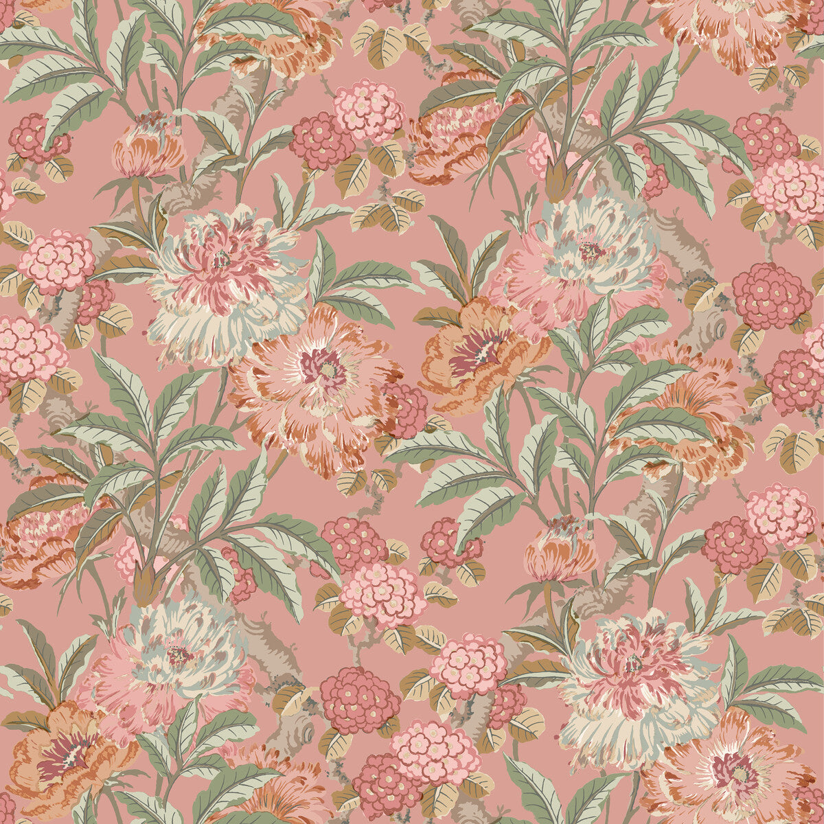 G P & J BAKER BW45095.2.0 SUMMER PEONY RED Wallpaper - Eade's Wallpaper