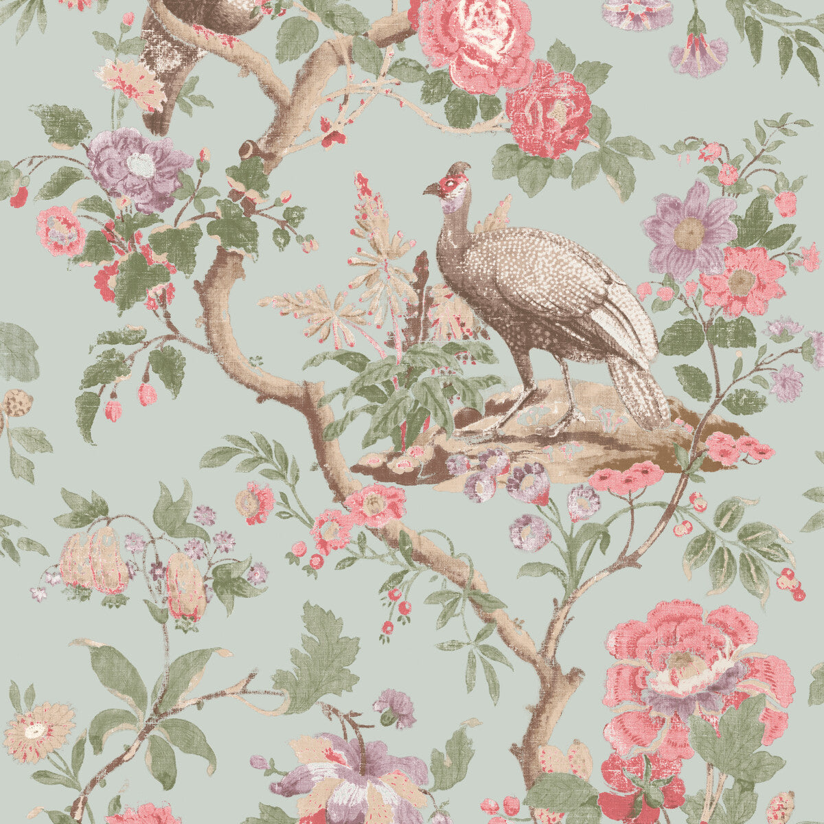 G P & J BAKER BW45096.4.0 BROUGHTON ROSE AQUA Wallpaper - Eade's Wallpaper