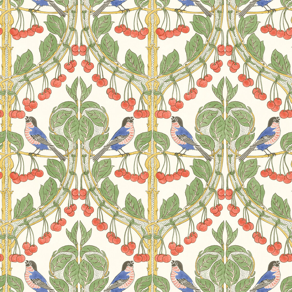 G P & J BAKER BW45100.4.0 BIRDS & CHERRIES MULTI Wallpaper - Eade's Wallpaper