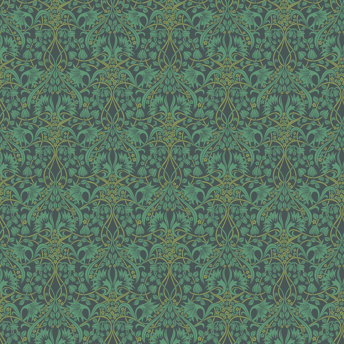 G P & J BAKER BW45102.5.0 FRITILLERIE INDIGO/TEAL Wallpaper - Eade's Wallpaper