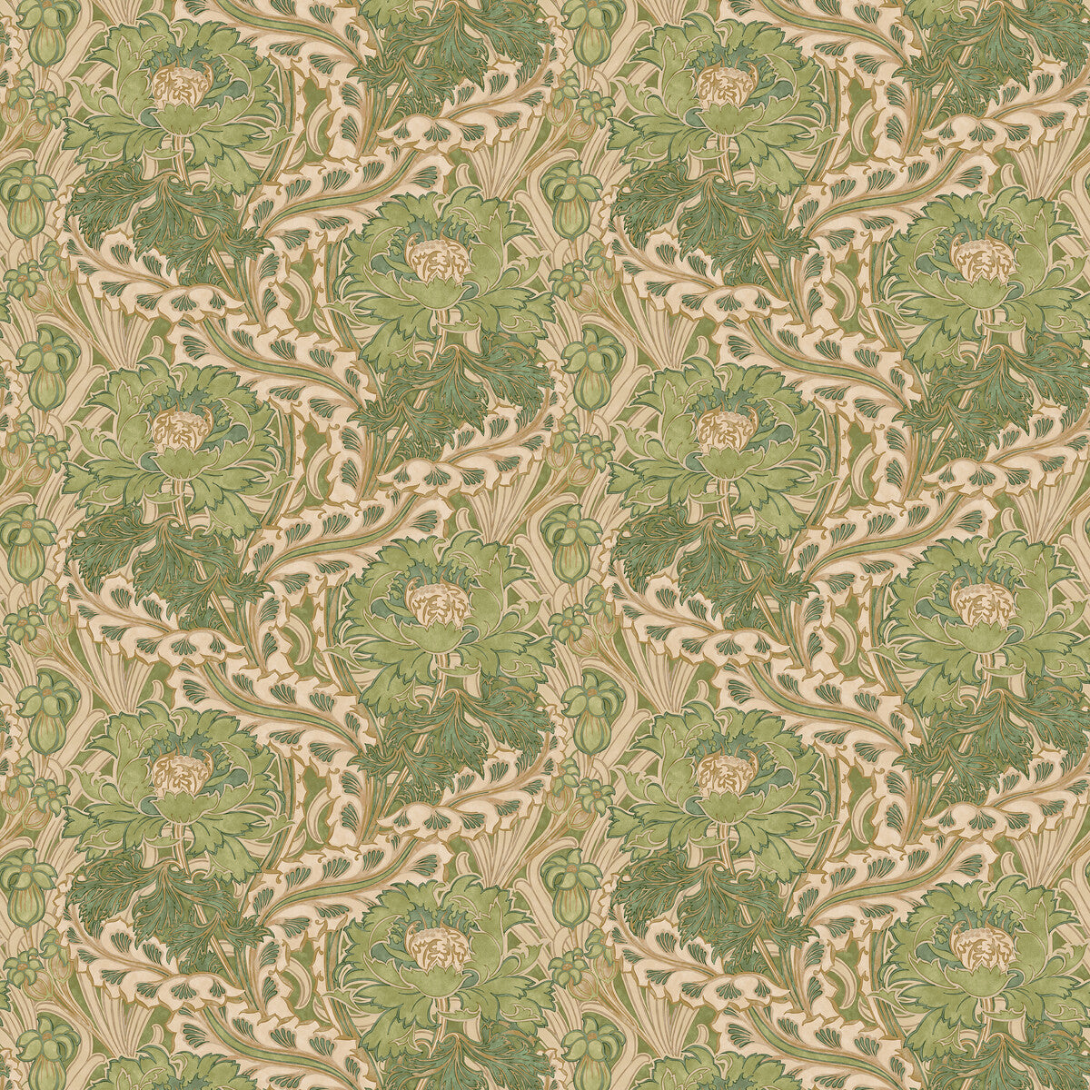 G P & J BAKER BW45105.3.0 BRANTWOOD GREEN Wallpaper - Eade's Wallpaper