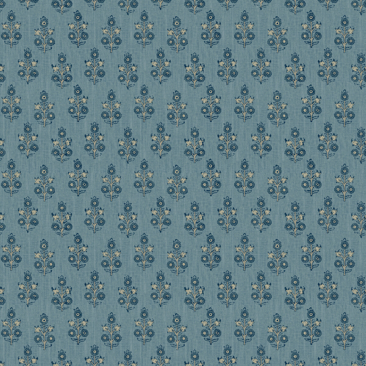 G P & J BAKER BW45117.5.0 POPPY SPRIG BLUE Wallpaper - Eade's Wallpaper