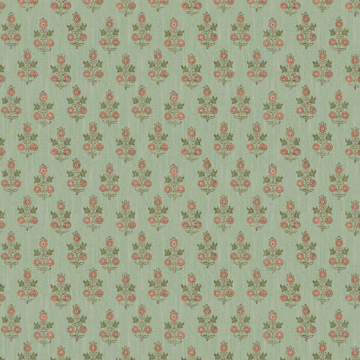 G P & J BAKER BW45117.6.0 POPPY SPRIG AQUA/BLUSH Wallpaper - Eade's Wallpaper