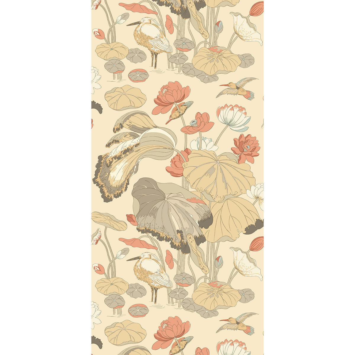 G P & J BAKER BW45123.2.0 NYMPHEUS PARCHMENT/BLUSH Wallpaper - Eade's Wallpaper